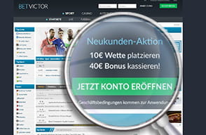 Der Neukundenbonus für die erste abgegebene Wette bei BetVictor